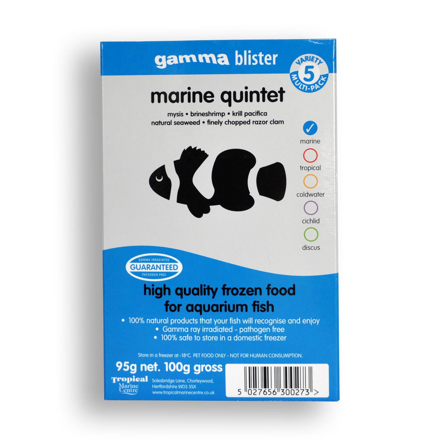 Gamma Frozen Food Marine Quintet Blister Pack Fish Food | Petco