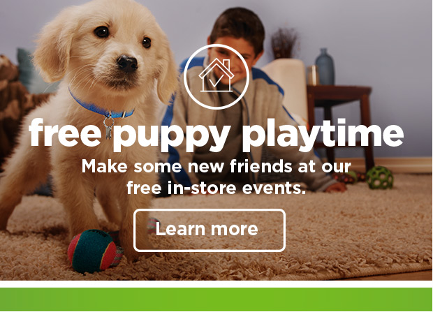Free puppy playtime. Make some new friends at our free in-store events. Learn more.