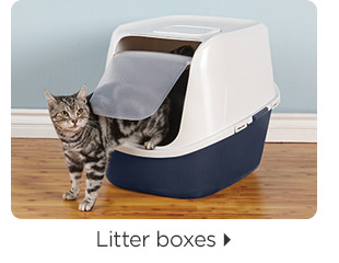 Litter boxes.