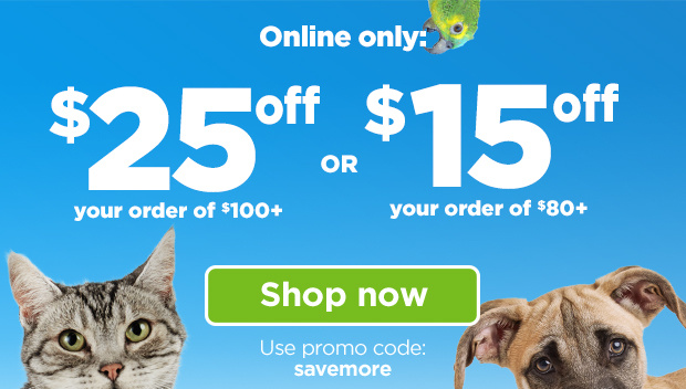 Online only: $25 off your order of $100+ –OR– $15 off your order of $80+ Use promo code: savemore. Shop now.