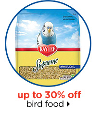 Up to 30% off bird food.