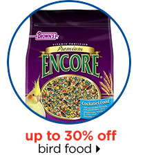 Up to 30% off bird food.