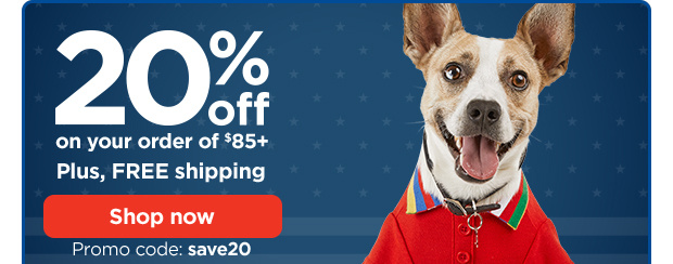 20% off on your order of $85+ Plus, FREE shipping. Promo code: save20. Shop now.