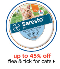 Up to 45% off flea & tick for cats.