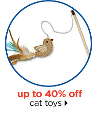 Up to 40% off cat toys.