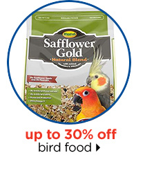 Up to 30% off bird food.