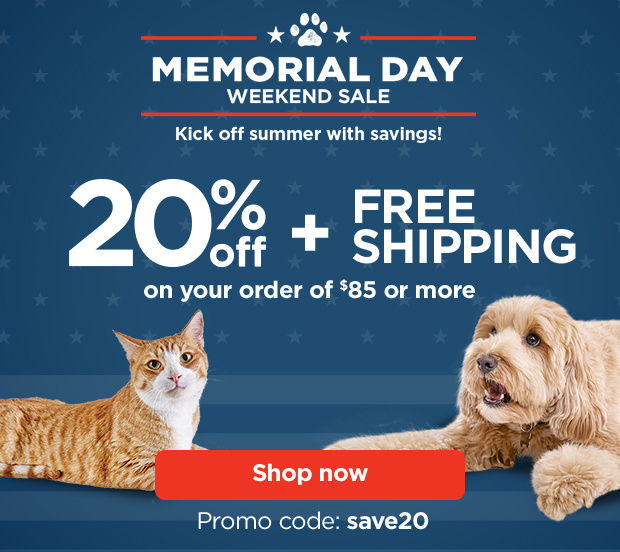 Memorial Day Weekend Sale. Kick off summer with savings! 20% off + FREE shipping on your order of $85 or more. Promo code: save20. Shop now.