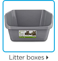 Litter boxes.