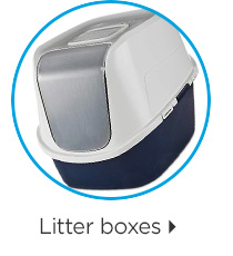 Litter boxes.