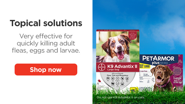 Topical solutions. Very effective for quickly killing adult fleas, eggs and larvae. Shop now.