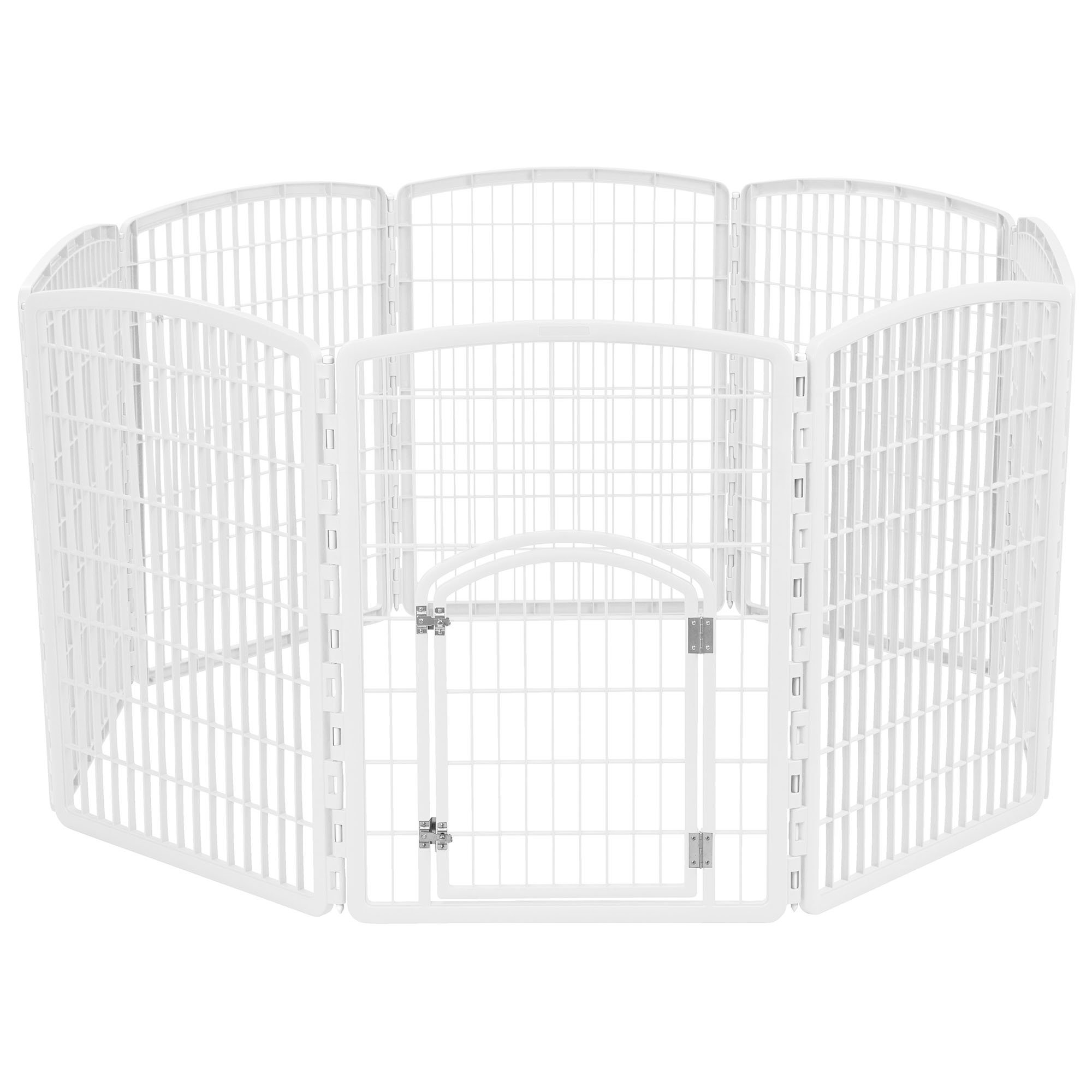 Iris White Eight Panel Pet Containment Pen with Door Petco