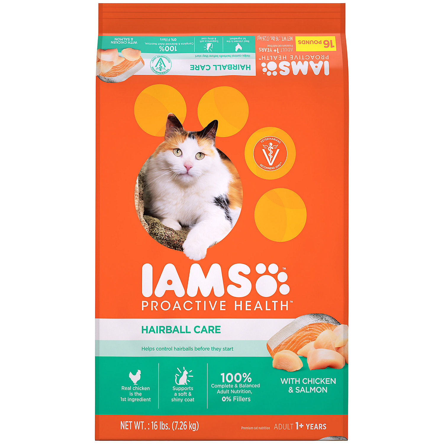 Iams ProActive Health Hairball Care Adult Cat Food, 16 lbs