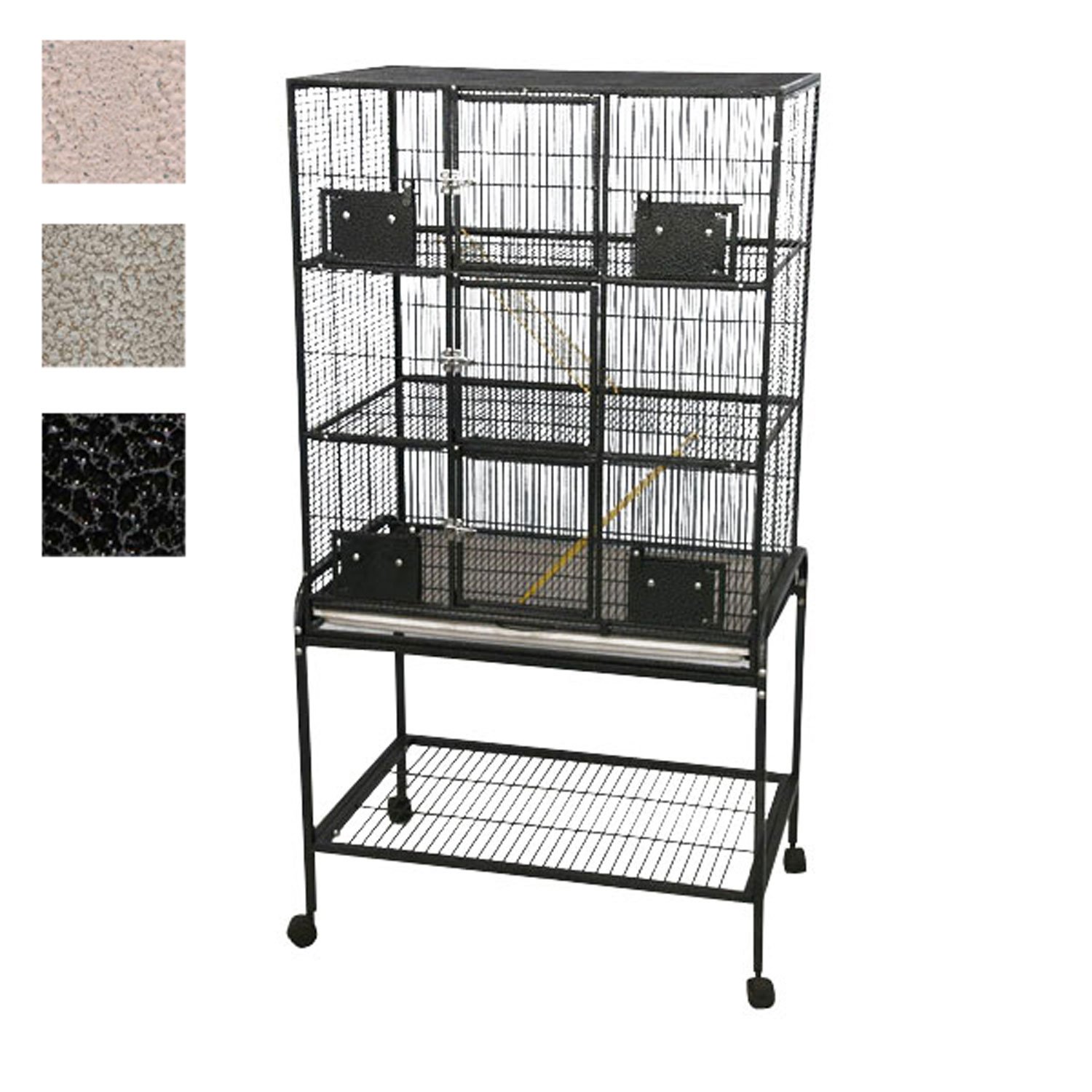 A&E Cage Company 3 Level Small Animal Cage with Removable Base in Black