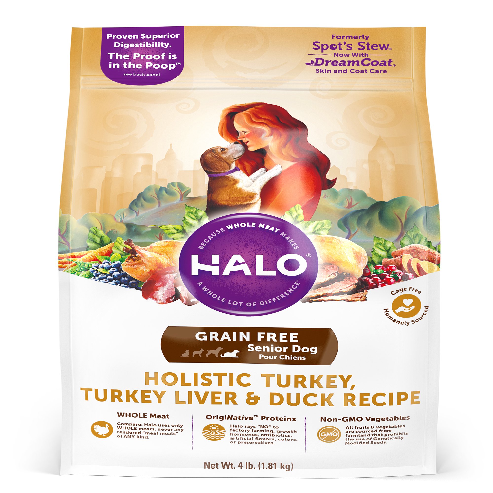 Halo Spot's Stew Healthy Weight Grain Free Turkey Liver & Duck Adult