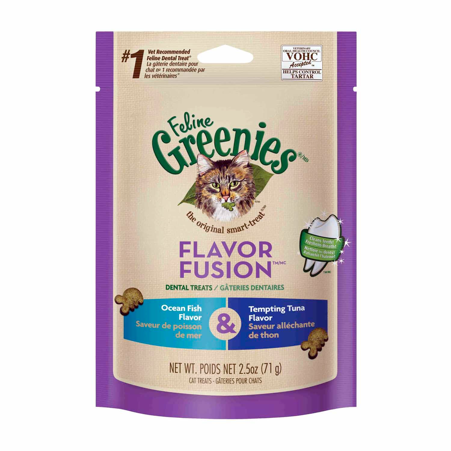 Feline Greenies Flavor Fusion Ocean Fish & Tuna Dental Cat Treats Petco