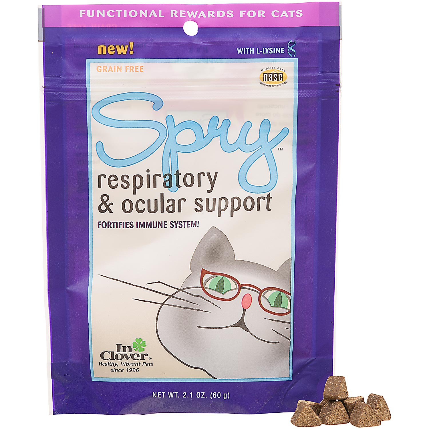 UPC 630359777904 product image for In Clover Spry Respiratory & Ocular Support Cat Chews, 2.1 oz. () | upcitemdb.com