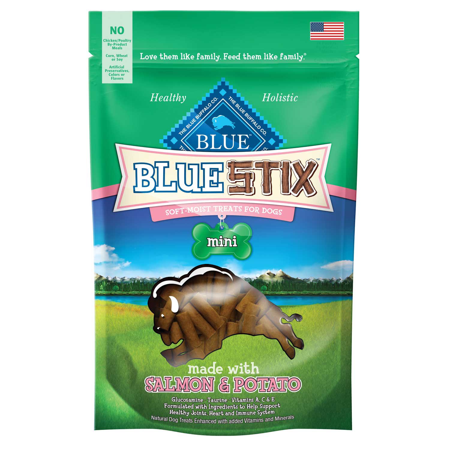 UPC 840243100323 product image for Blue Buffalo Blue Stix Mini Salmon & Potato Dog Treats, 4 oz. () | upcitemdb.com