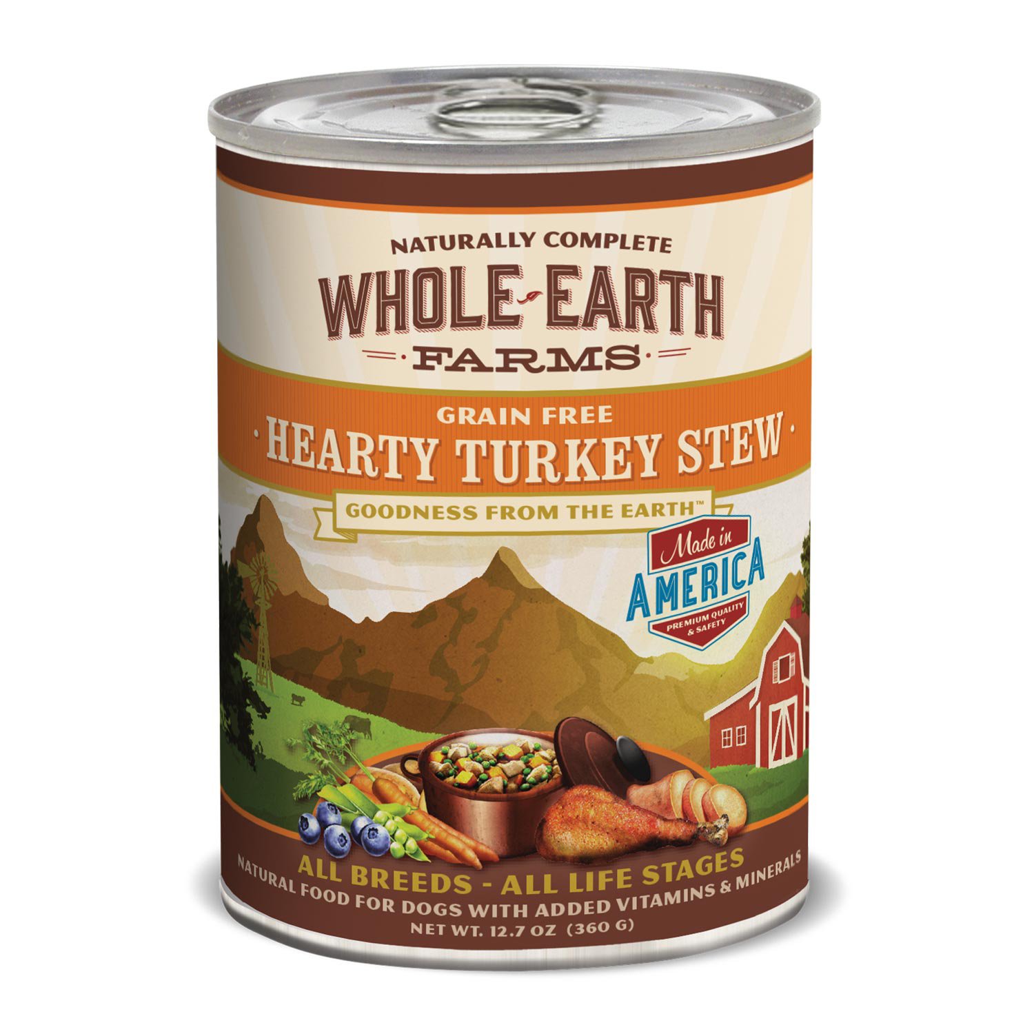 Whole Earth Farms Grain Free Hearty Turkey Stew Canned Dog 