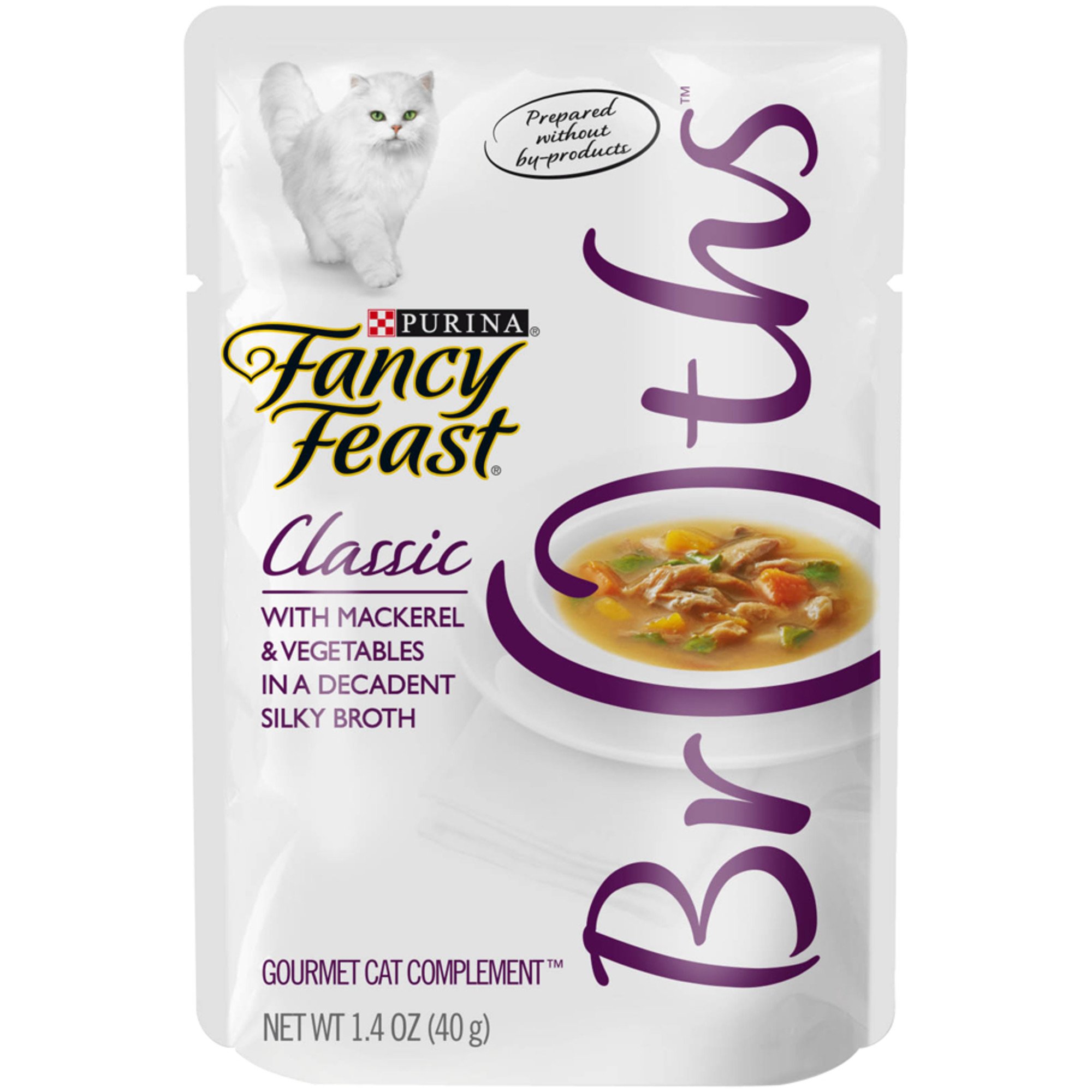 UPC 050000293414 product image for Fancy Feast Broths Classic Mackerel & Vegetables Cat Food Complement, 1.4 oz. | upcitemdb.com