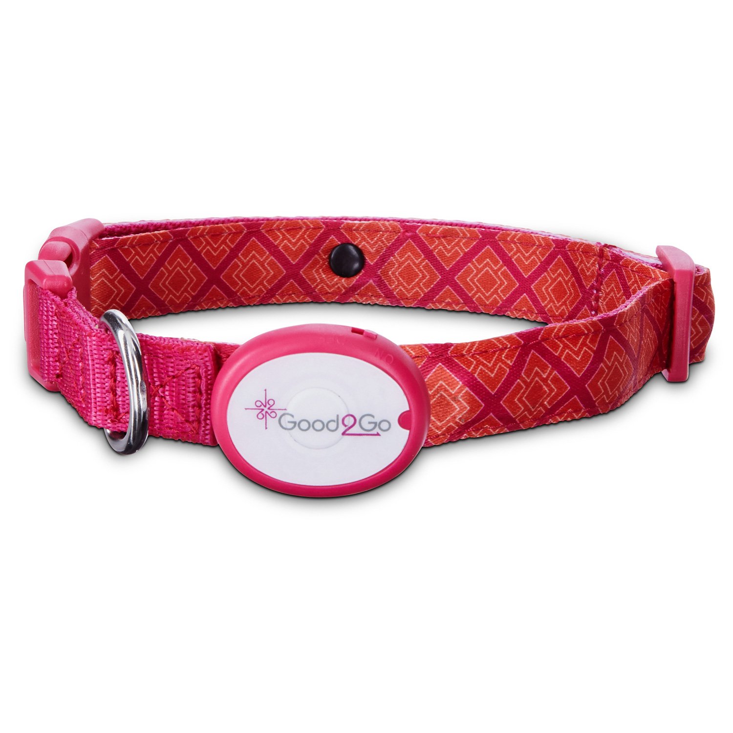 UPC 800443962794 product image for Good2Go Pink & Orange Geometric Square Print Light-Up LED Dog Collar, For Necks  | upcitemdb.com