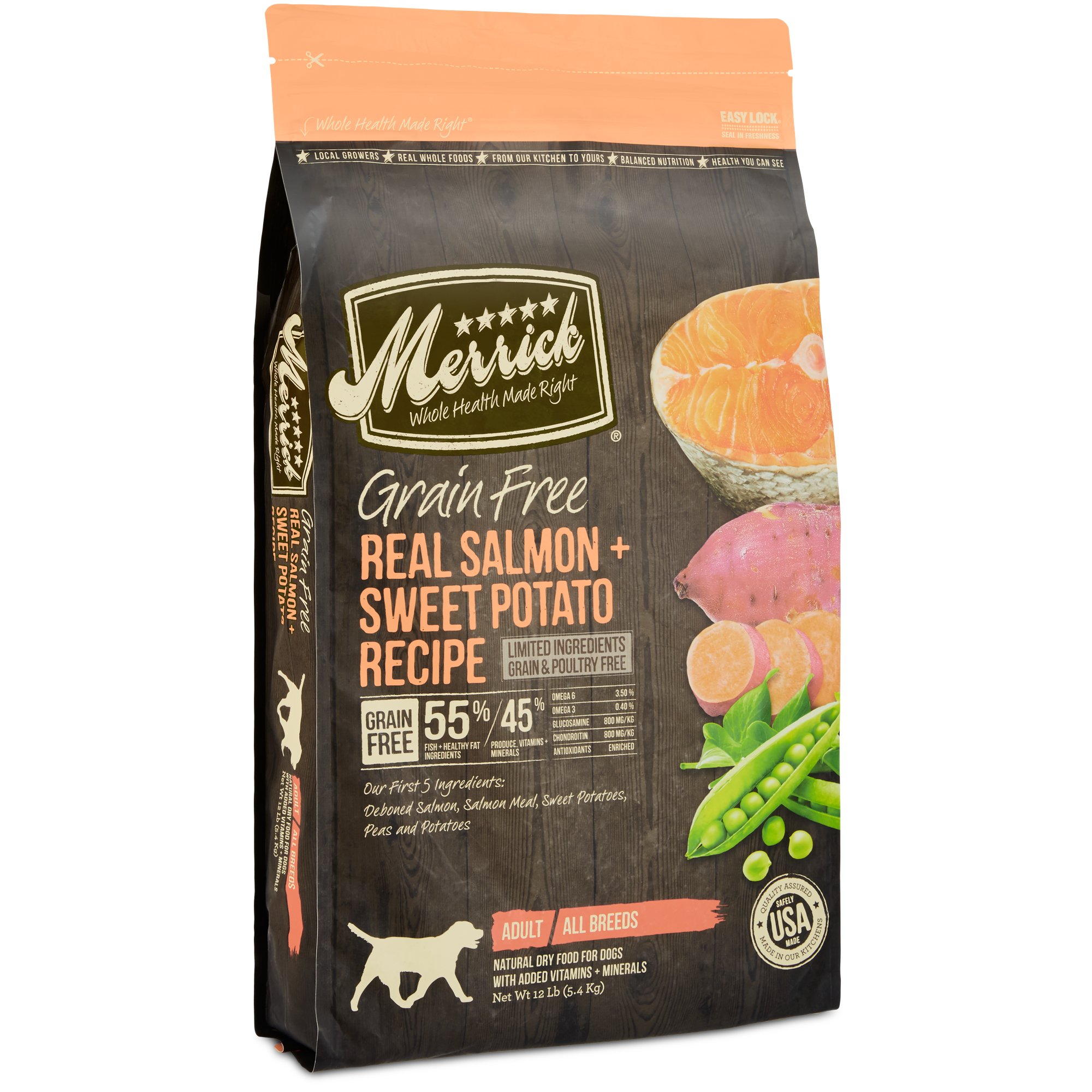 Merrick Grain Free Real Salmon & Sweet Potato Adult Dog Food Petco