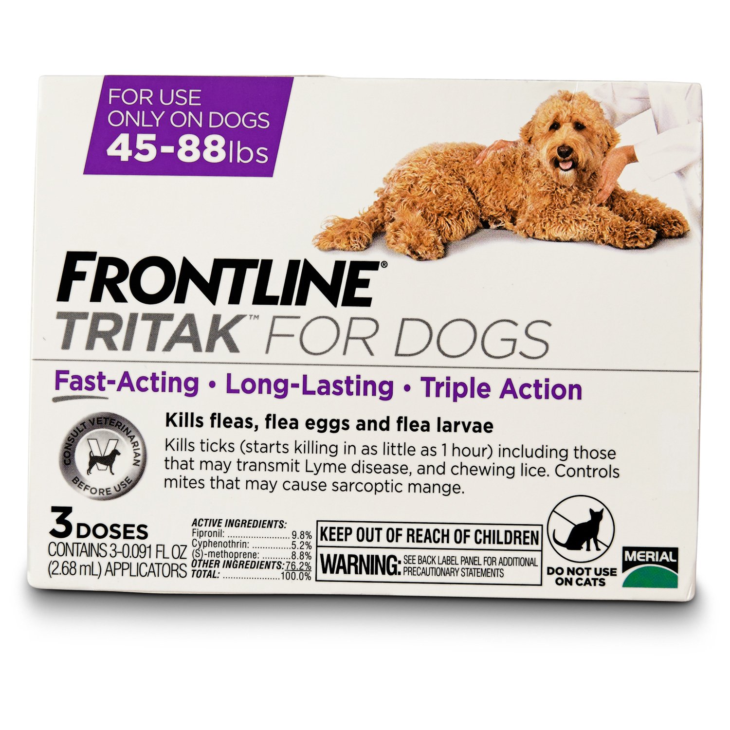 FRONTLINE TRITAK Dog Flea Treatment, For dogs 4588 lbs. eBay