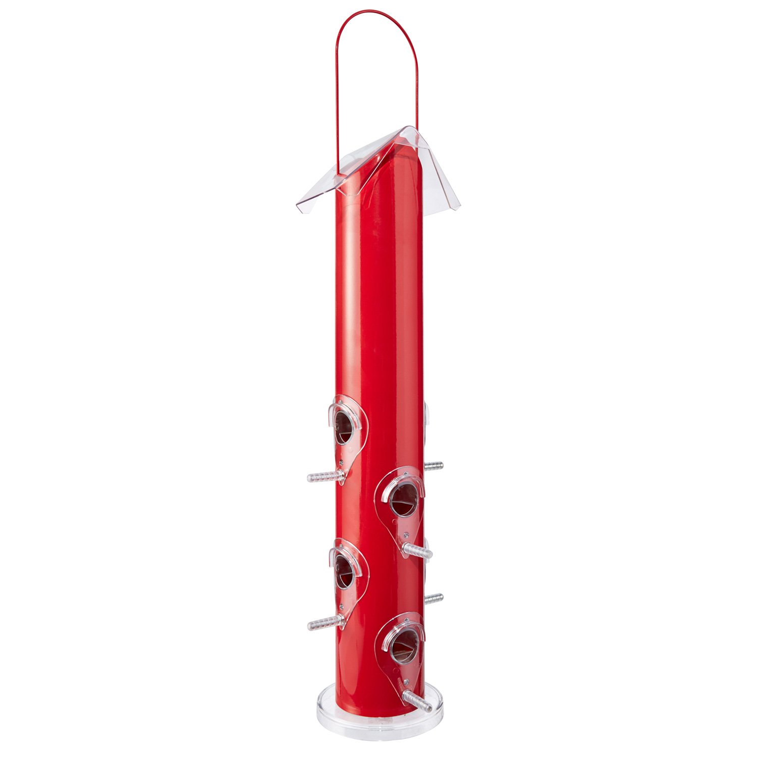 PerkyPet Red Metal Tube Wild Bird Feeder Petco