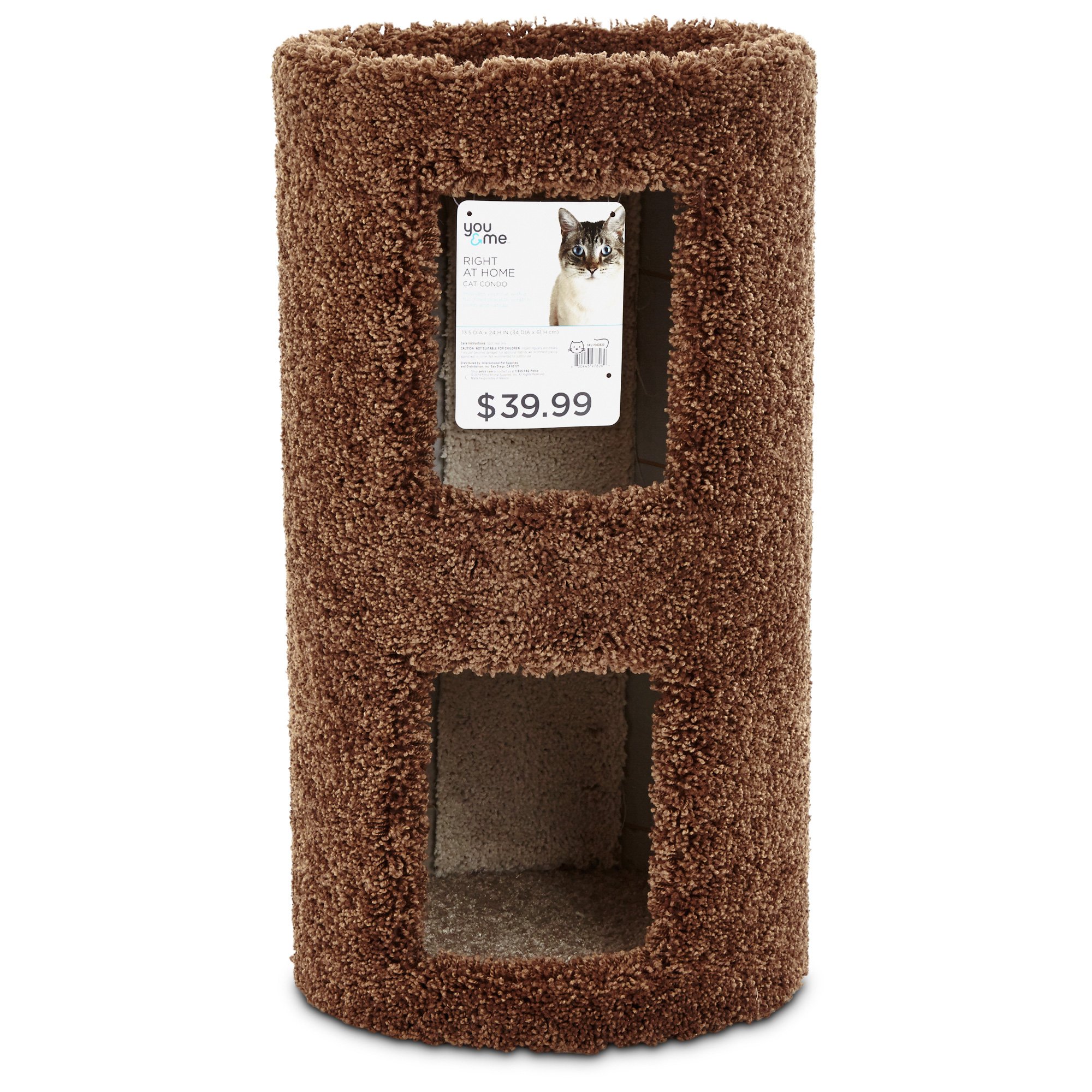 You & Me Two Story Round Cat Condo Petco