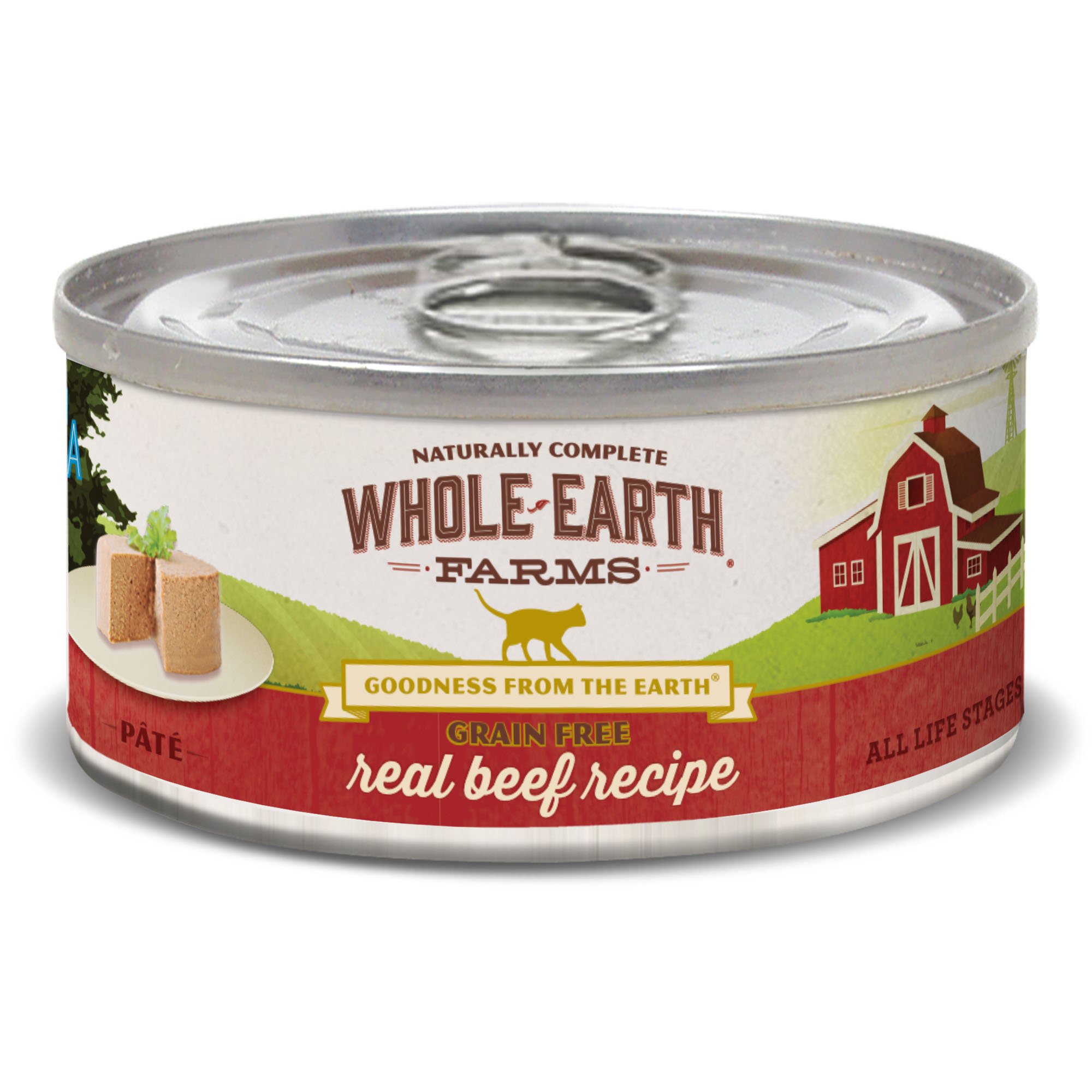 Whole Earth Farms Grain Free Real Beef Canned Cat Food, 2.75