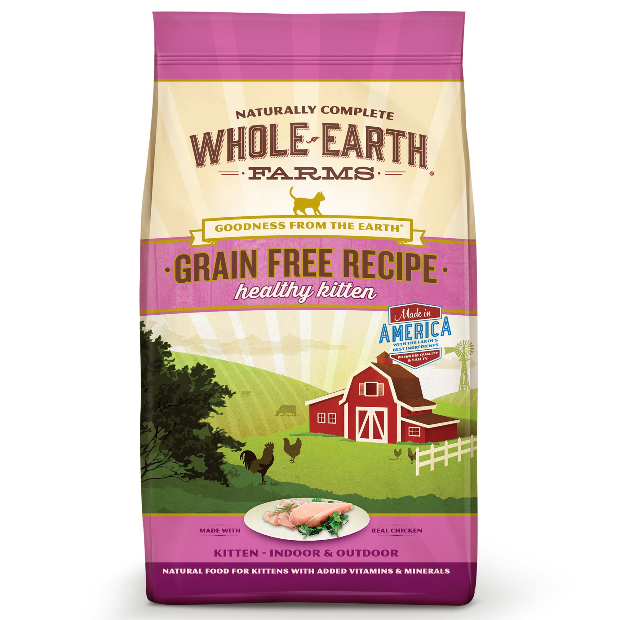 Whole Earth Farms Grain Free Real Chicken Kitten Food, 2.5 