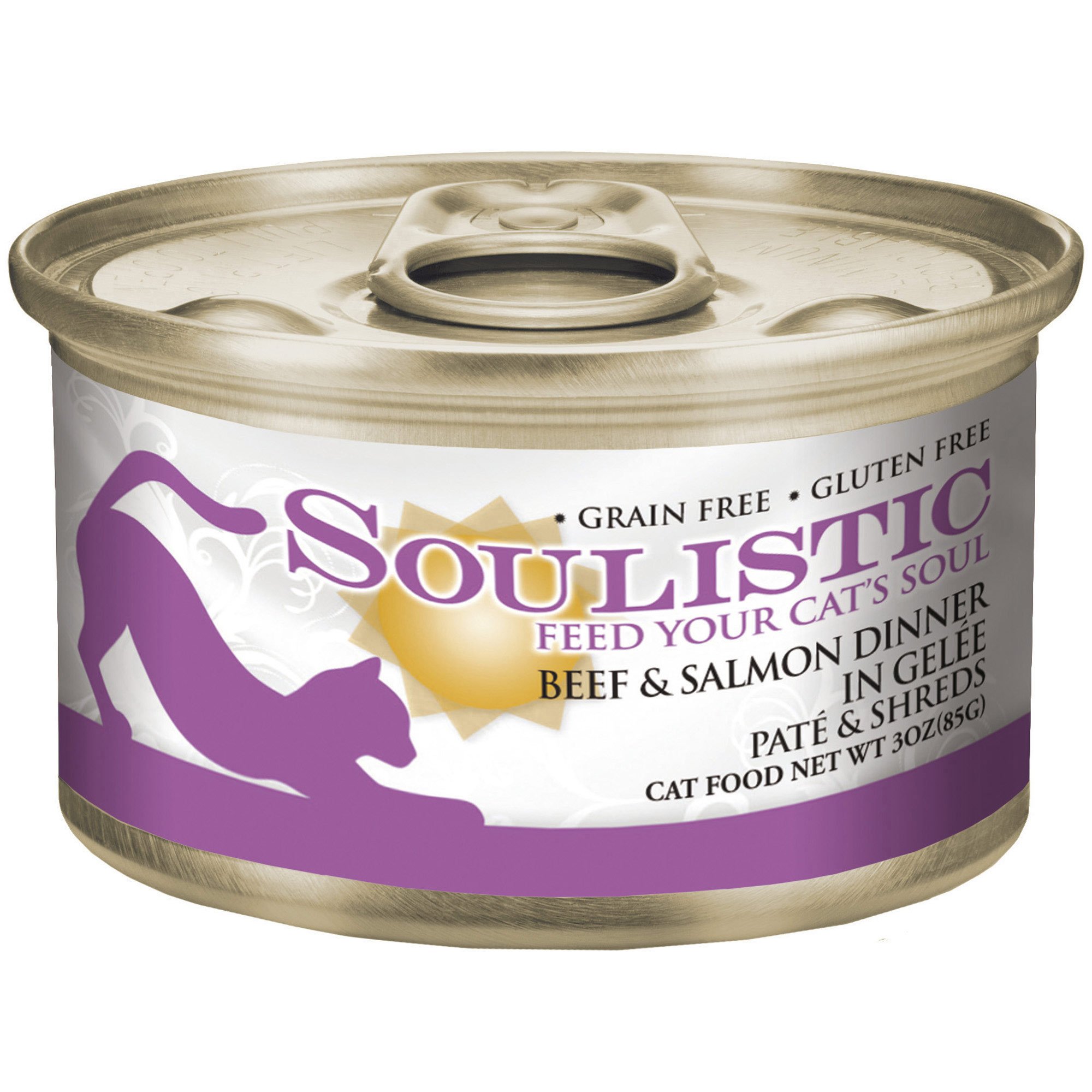 Soulistic Pate & Shreds Beef & Salmon Dinner Adult Canned 