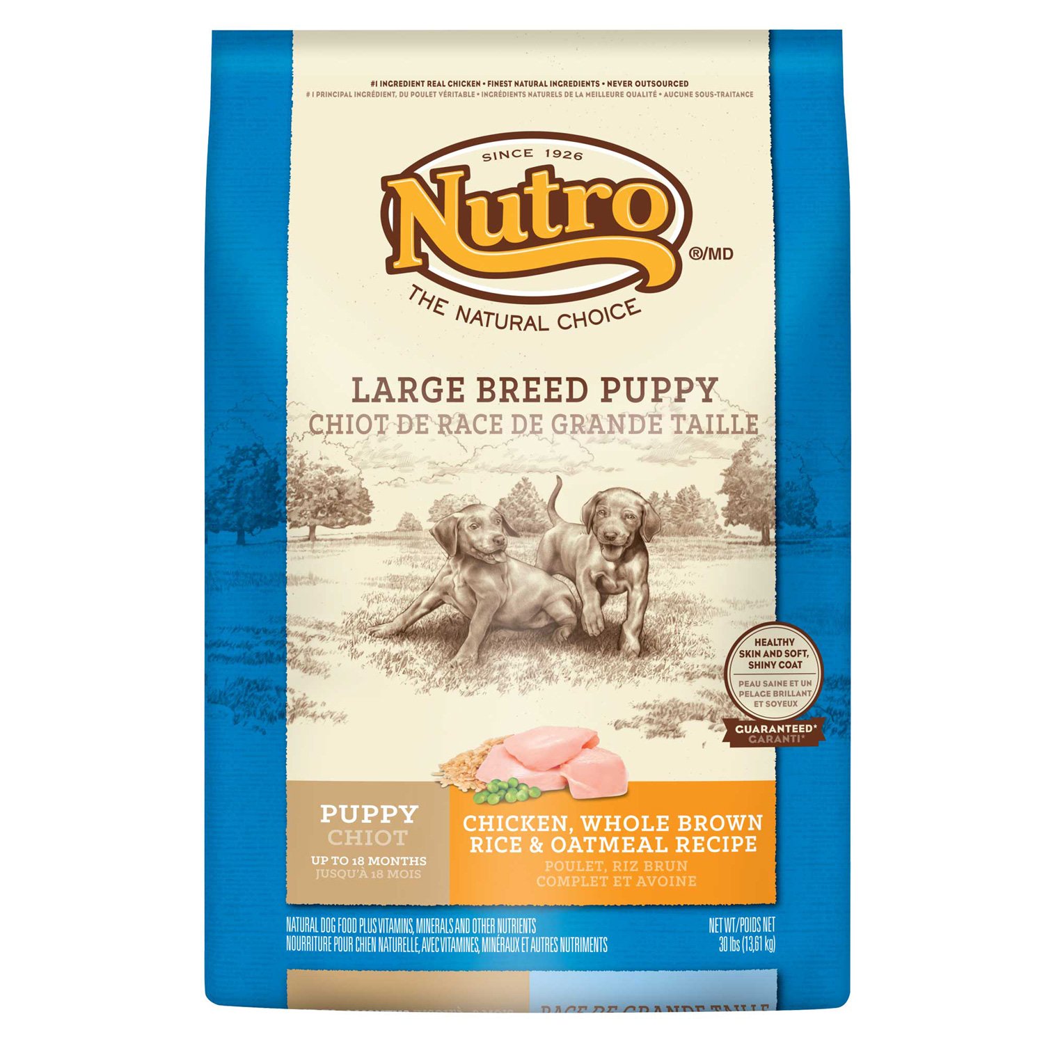 Nutro Chicken, Whole Brown Rice and Oatmeal Large Breed Puppy Food, 30