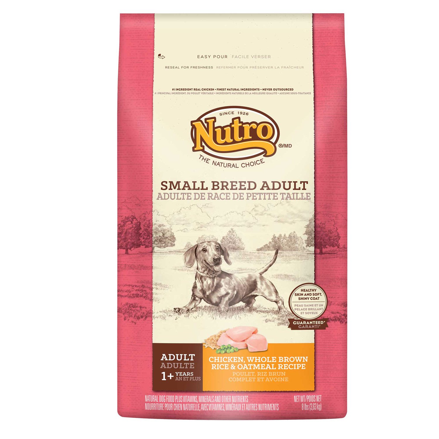 Nutro Chicken, Whole Brown Rice & Oatmeal Small Breed Adult Dog Food, 8