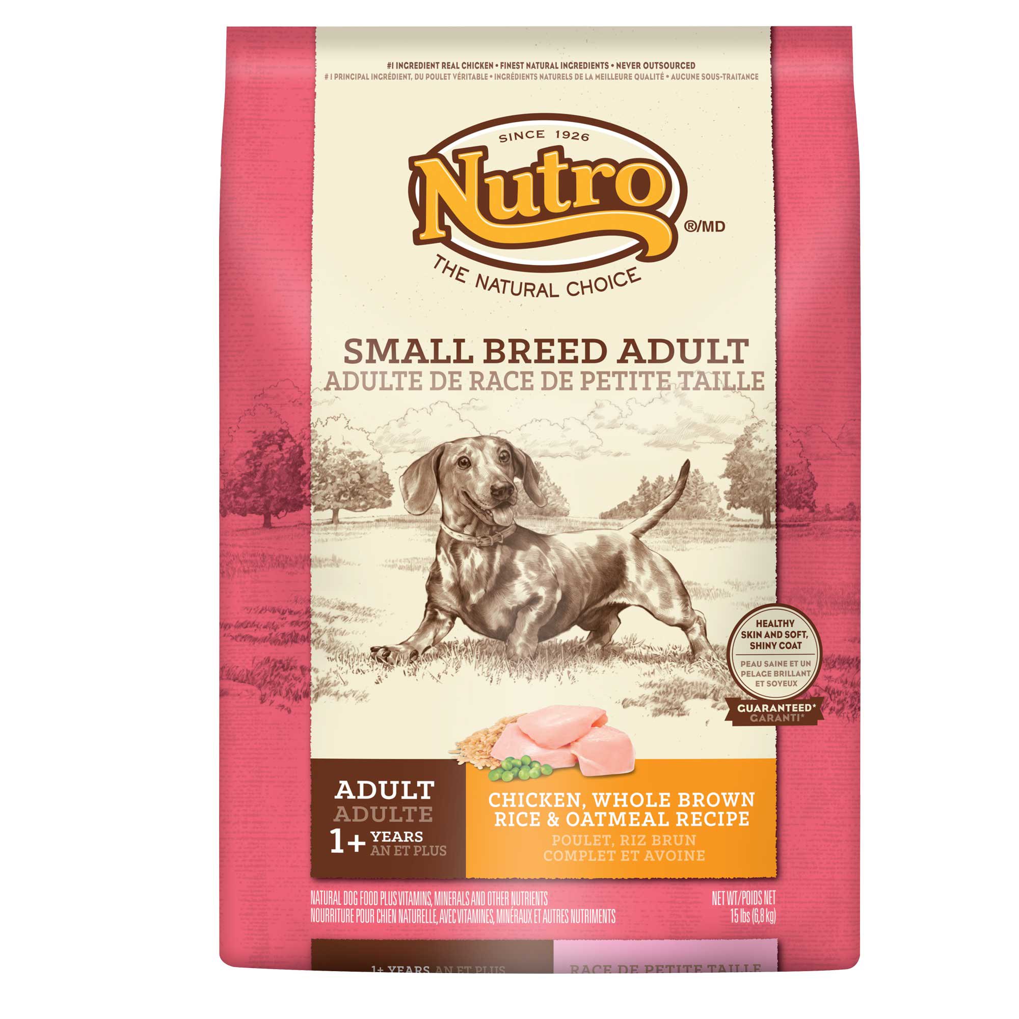 Nutro Chicken, Whole Brown Rice & Oatmeal Small Breed Adult Dog Food 