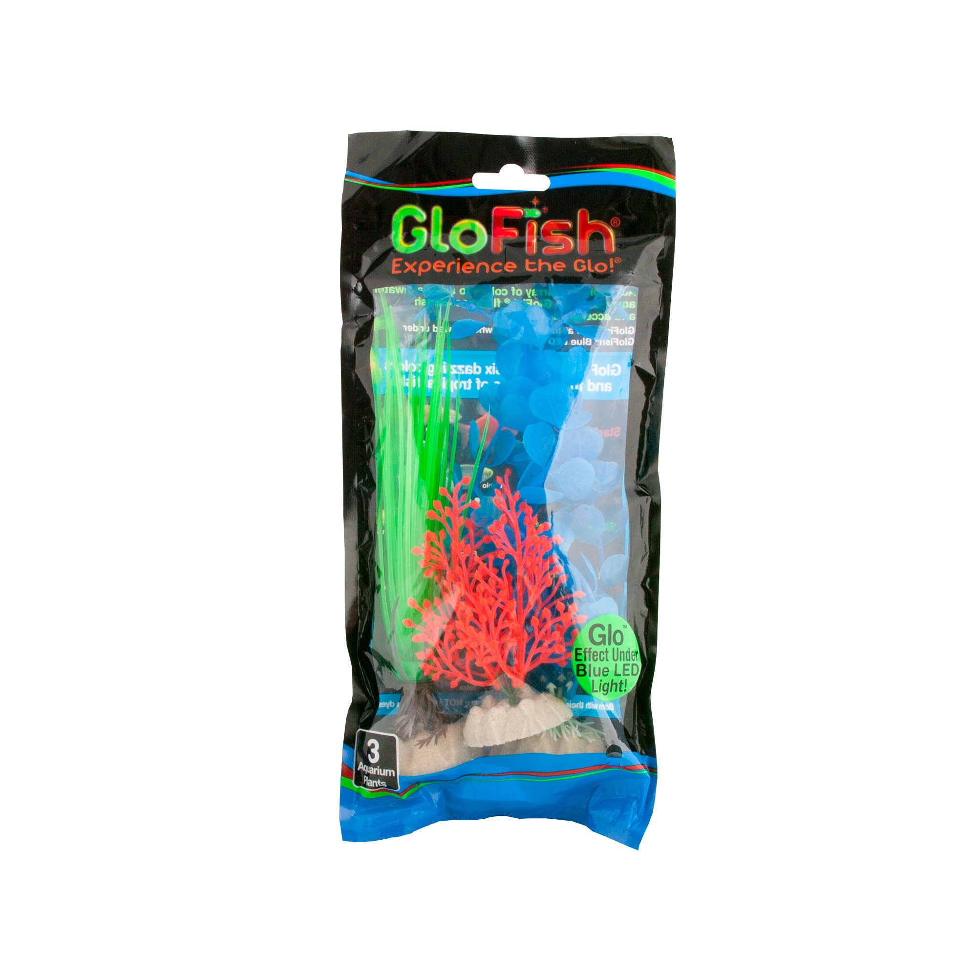 GloFish Multi-Pack 1 Small and 2 Large Aquarium Plants, 