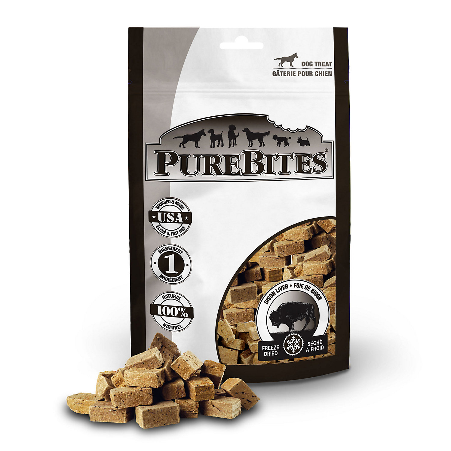 PureBites Bison Liver 2.6oz/ 74g- Mid Size Dog Treats
