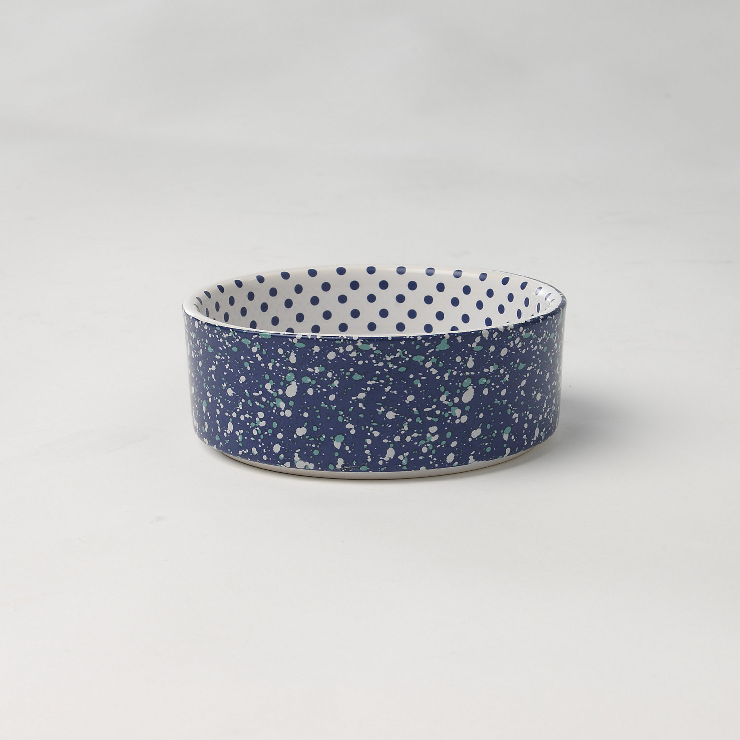 Petrageous Designs Confetti Dots Blue Dog Bowl, 2 Cup, Small