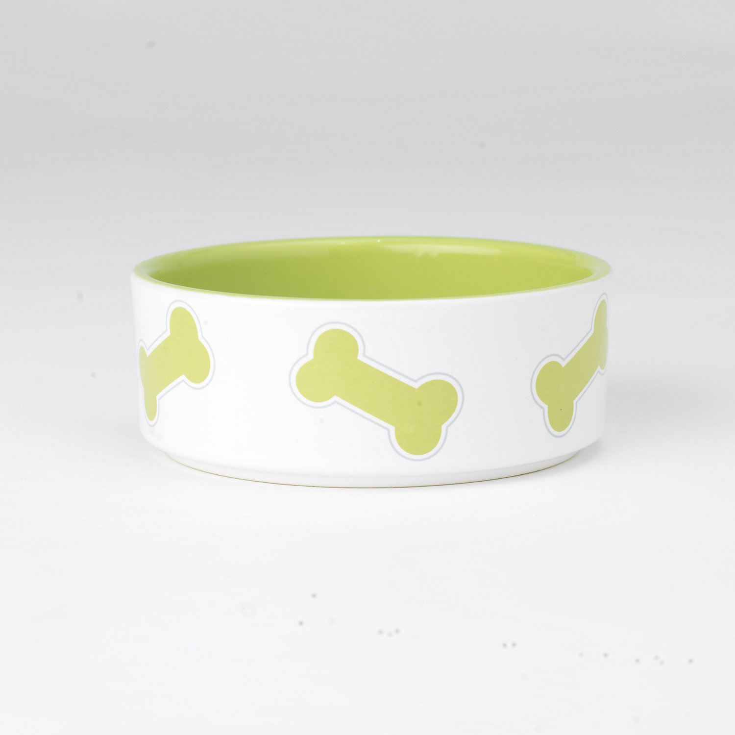 Petrageous Designs Kool Bones Green Dog Bowl, 2 Cup, Small, 