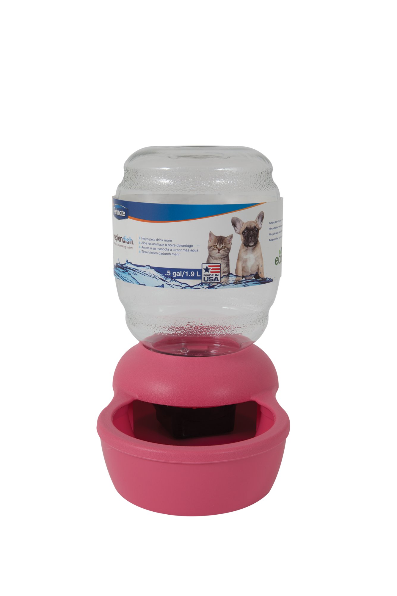 Petmate Replendish Gravity Waterer Pink Dog Bowl Petco