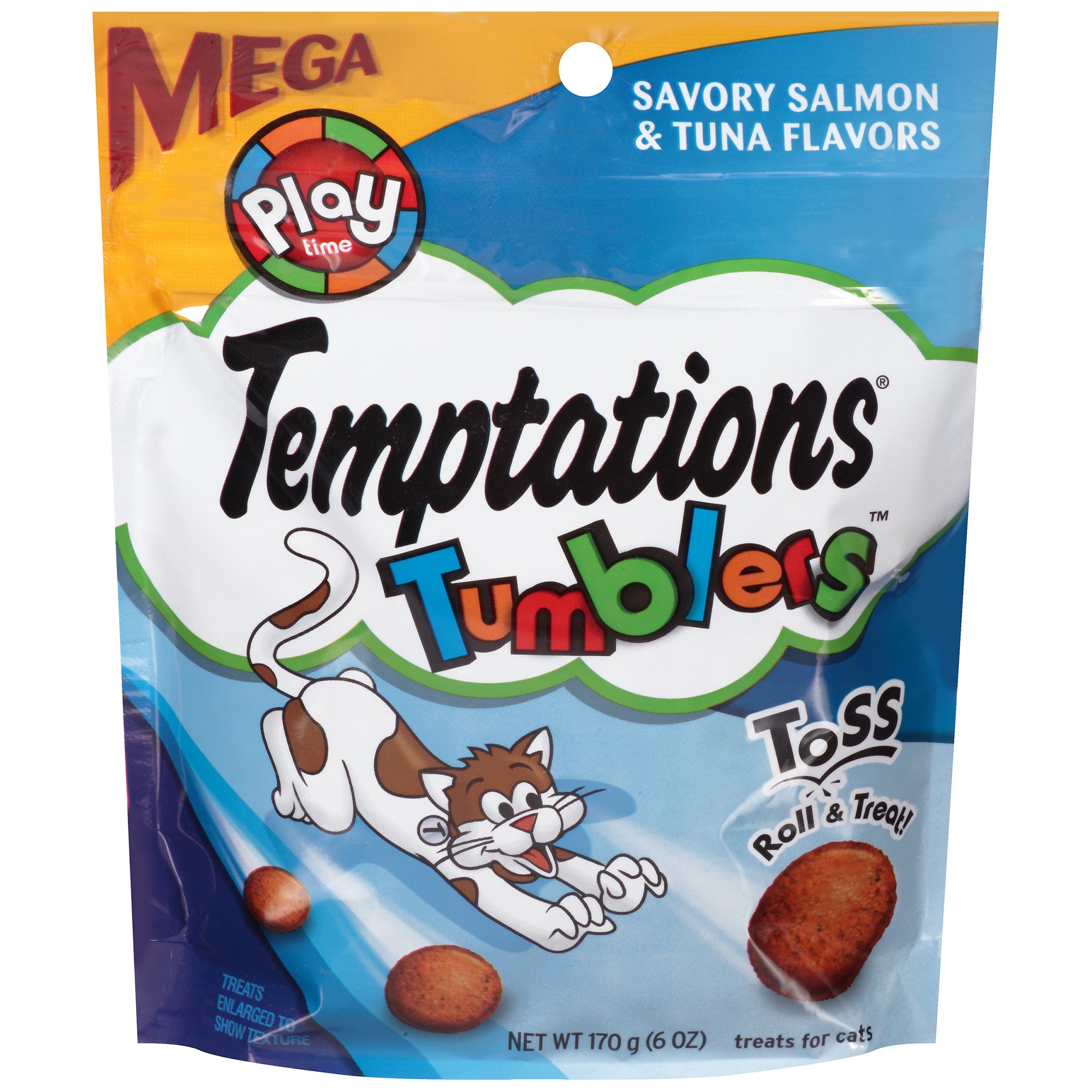 UPC 023100109305 product image for TEMPTATIONS TUMBLERS Salmon & Tuna Flavor Cat Treats, 6 oz. | upcitemdb.com