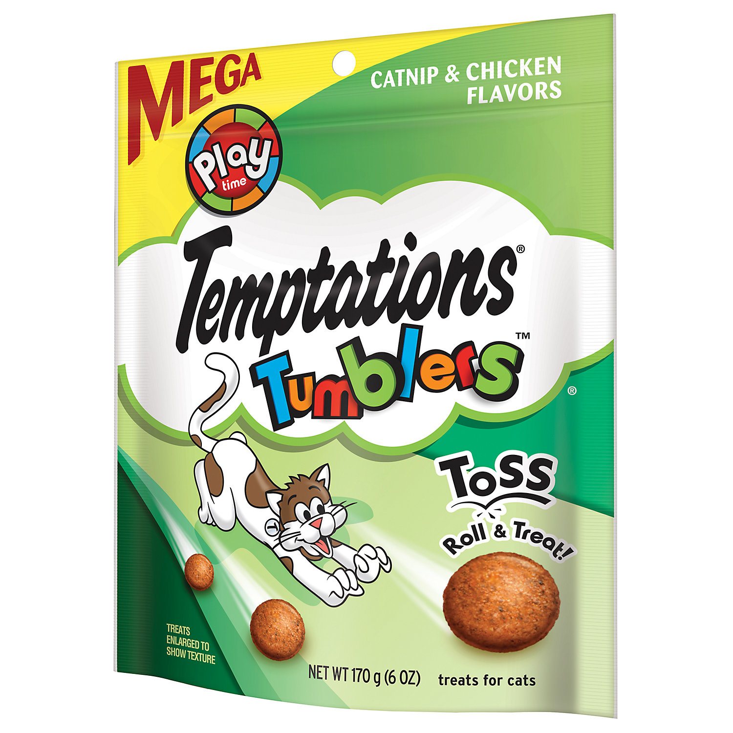 TEMPTATIONS TUMBLERS Catnip & Chicken Flavor Cat Treats