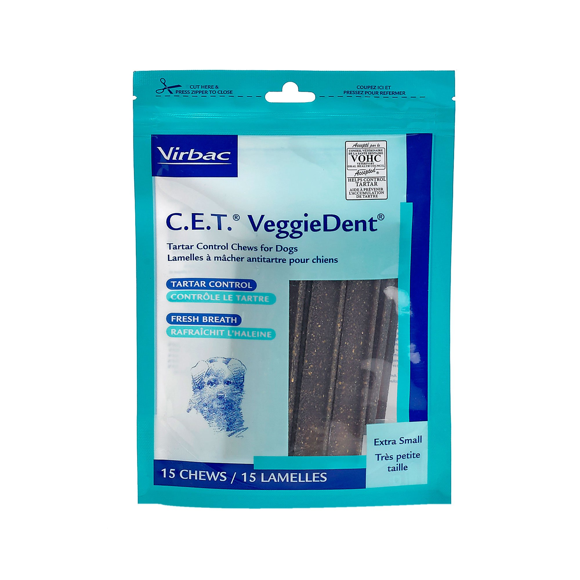 Virbac C.E.T. VeggieDent XSmall Tartar Control Dog Chews Petco
