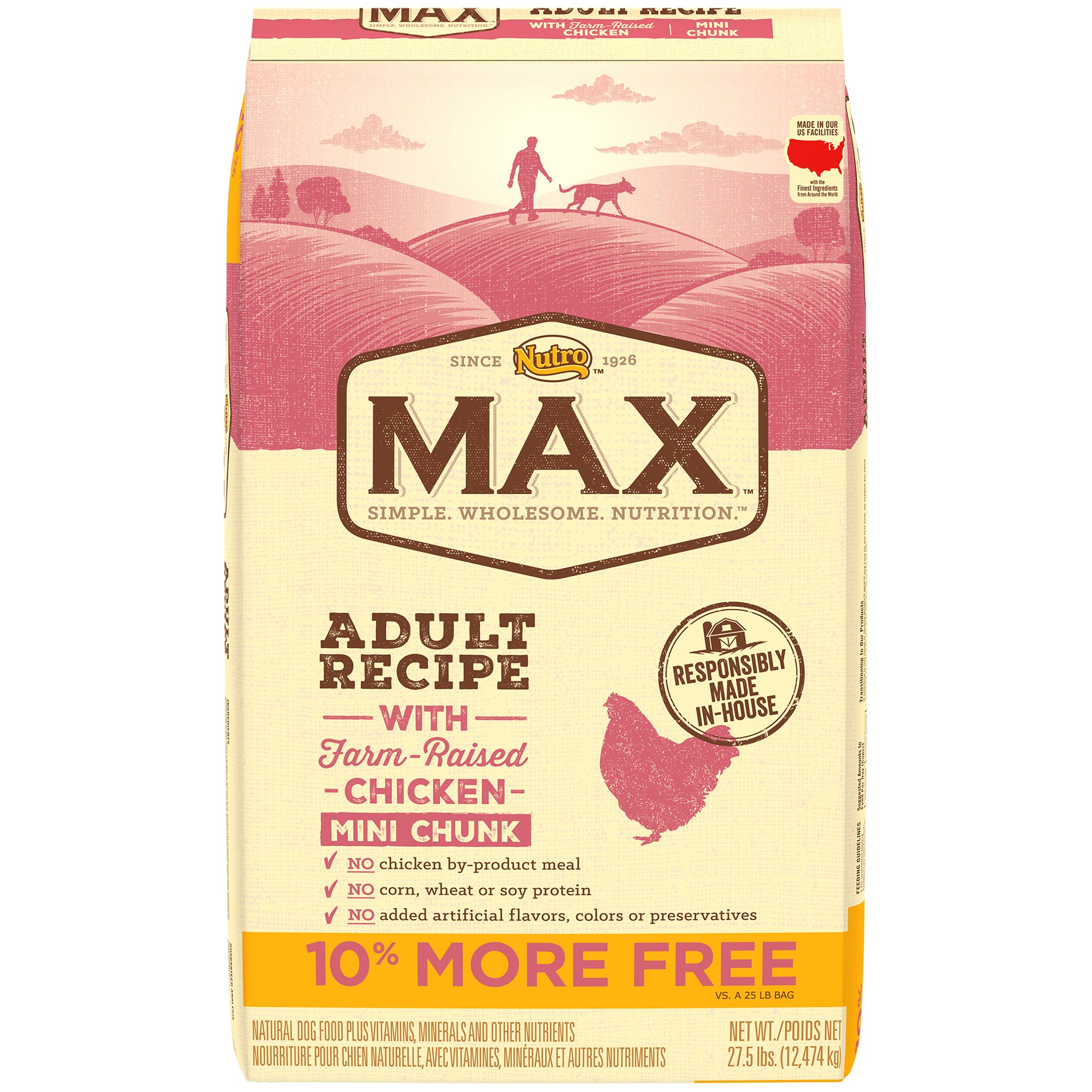 Nutro Max Adult Recipe with FarmRaised Chicken MiniChunk Dog Food