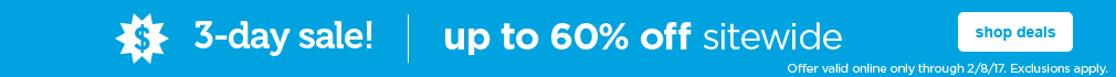 up to 60% off sitewide - shop deals