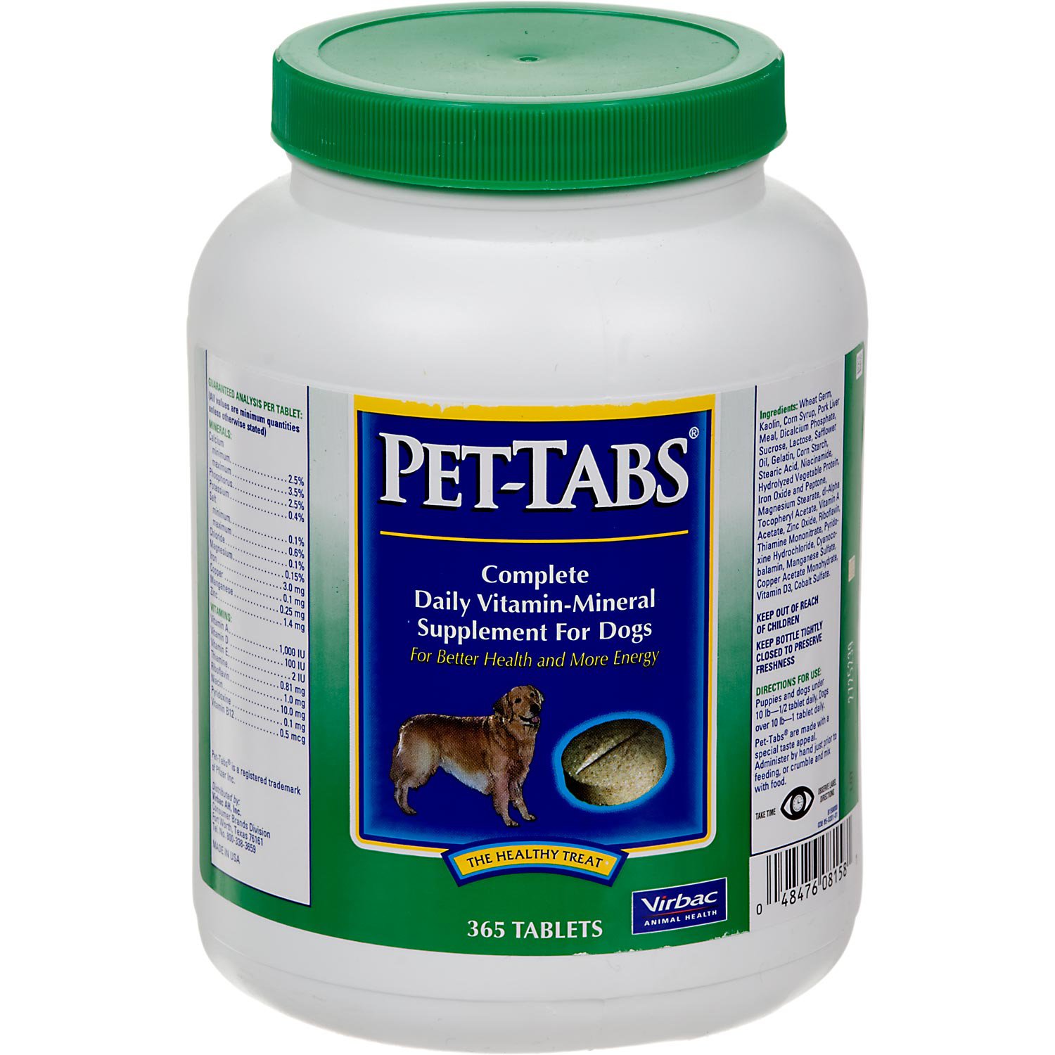 UPC 048476081581 product image for Pet-Tabs Original Formula Daily Vitamin-Mineral Dog Supplement, 365 tablets () | upcitemdb.com