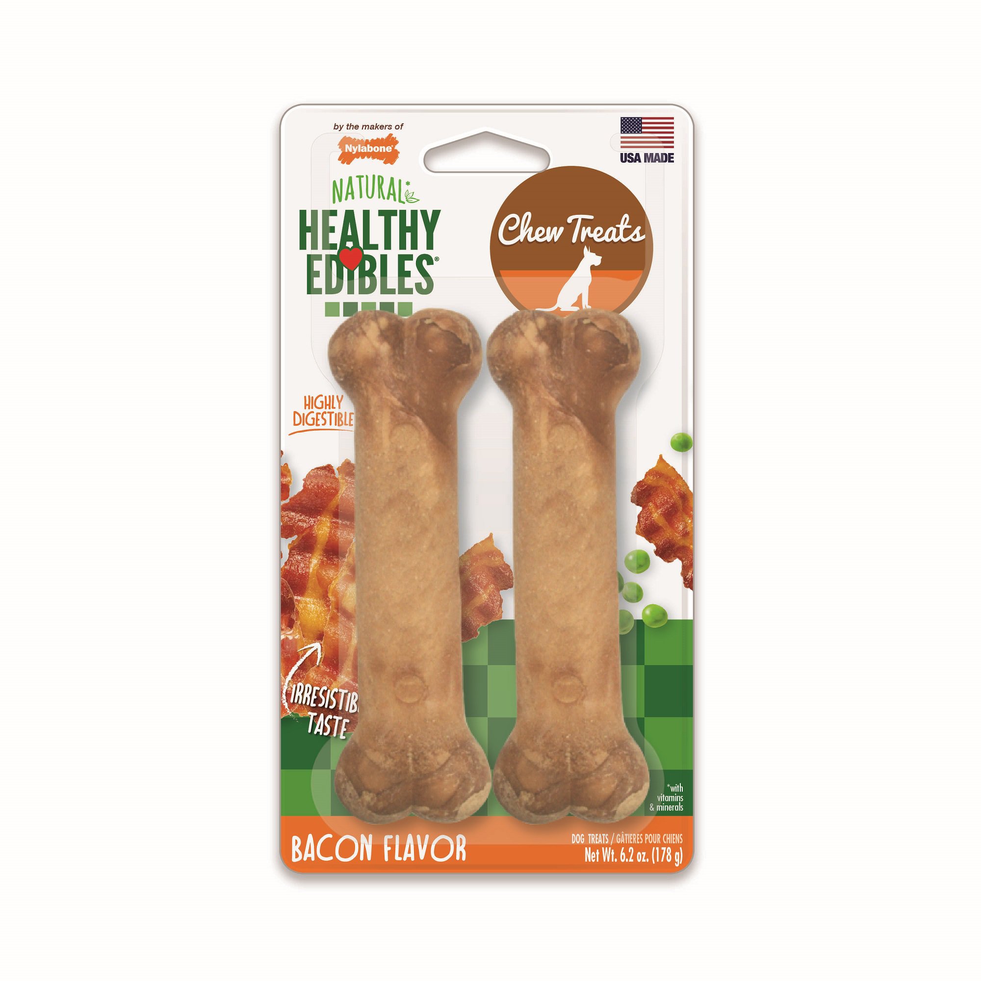 Nylabone Healthy Edibles Wolf Size Bacon Flavored Dog Bone C