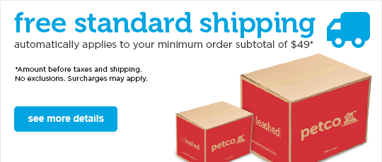 Free Standard Shipping automatically applies to your minimum order subtotal of $49 - see more details