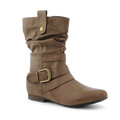 DbDk Meley8 taupe western low heel mid calf riding boot