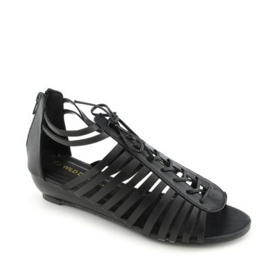 Wild Diva Dazzle-17 gladiator wedge strappy sandal