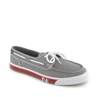 Nautica Moc Toe mens grey casual boat sneaker